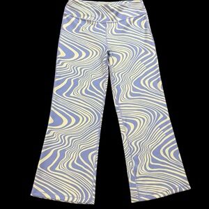Athleta Girl Flare Leggings Blue Green Swirl Y2K Size 16 XXL